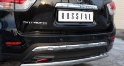11 599 р. Защита заднего бампера (Ø75x42 мм, нержавейка) Russtal Nissan Pathfinder R52 дорестайлинг (2012-2017)  с доставкой в г. Вологда. Увеличить фотографию 2