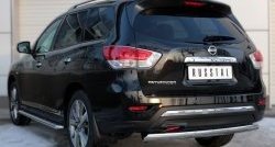 11 599 р. Защита заднего бампера (Ø75x42 мм, нержавейка) Russtal Nissan Pathfinder R52 дорестайлинг (2012-2017)  с доставкой в г. Вологда. Увеличить фотографию 4