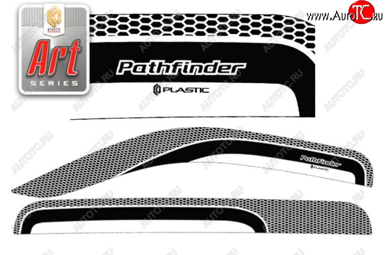 2 299 р. Дефлектора окон CA-Plastic  Nissan Pathfinder  R51 (2009-2014) рестайлинг (Серия Art графит, Без хром.молдинга)  с доставкой в г. Вологда