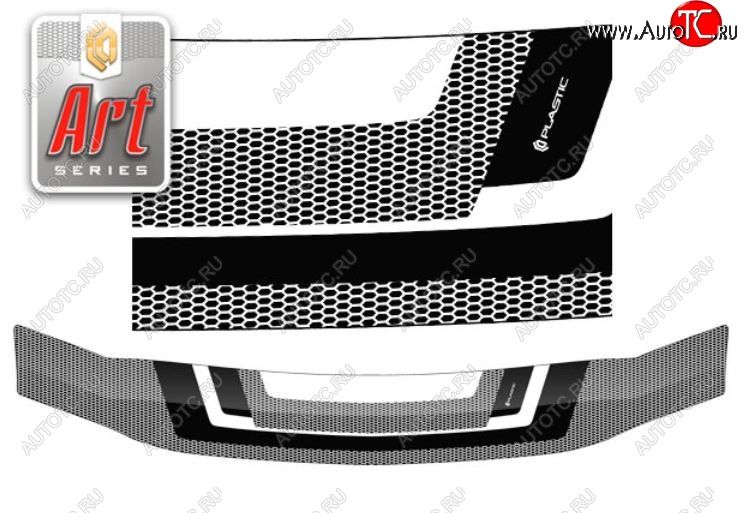 2 399 р. Дефлектор капота CA-Plastiс  Nissan Patrol  5 (2004-2010) Y61 2-ой рестайлинг (серия Art графит)  с доставкой в г. Вологда