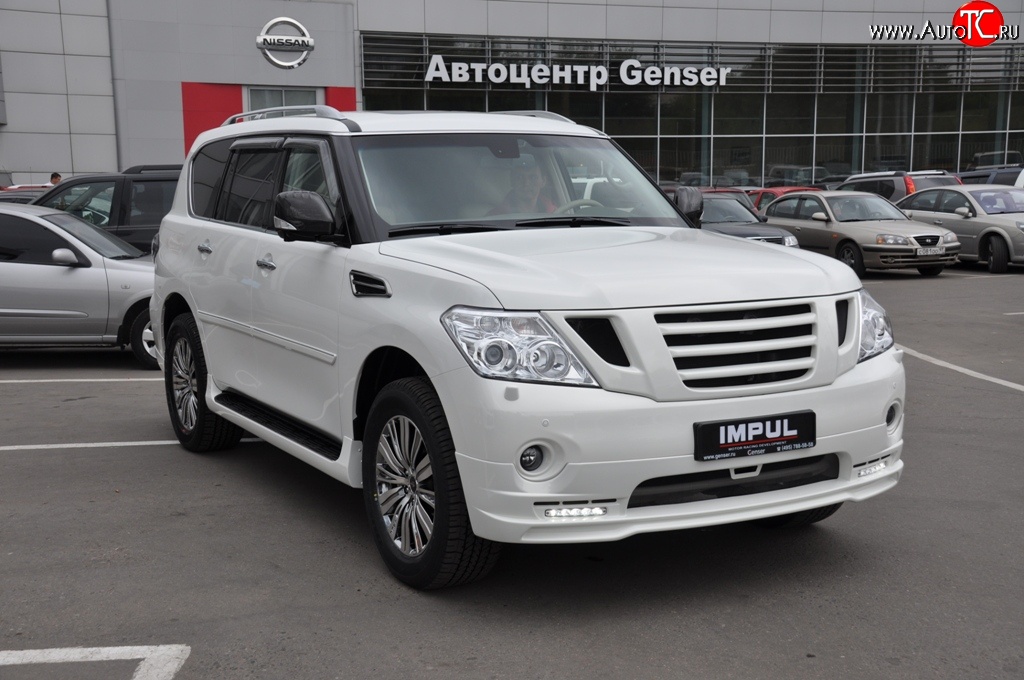 64 549 р. Накладка на передний бампер Impul Nissan Patrol 6 Y62 дорестайлинг (2010-2014) (Неокрашенная)  с доставкой в г. Вологда