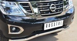 19 699 р. Защита переднего бампера (Ø63 мм волна, нержавейка) SLITKOFF Nissan Patrol 6 Y62 дорестайлинг (2010-2014)  с доставкой в г. Вологда. Увеличить фотографию 2