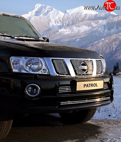 3 914 р. Декоративные вставки воздухозаборника Novline Nissan Patrol 5 Y61 2-ой рестайлинг (2004-2010)  с доставкой в г. Вологда