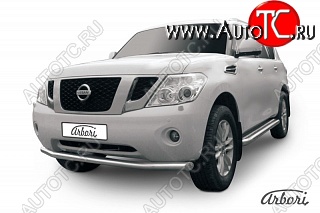 22 949 р. Защита переднего бампера Arbori (нержавейка, 1 труба d76 mm). Nissan Patrol 6 Y62 дорестайлинг (2010-2014)  с доставкой в г. Вологда
