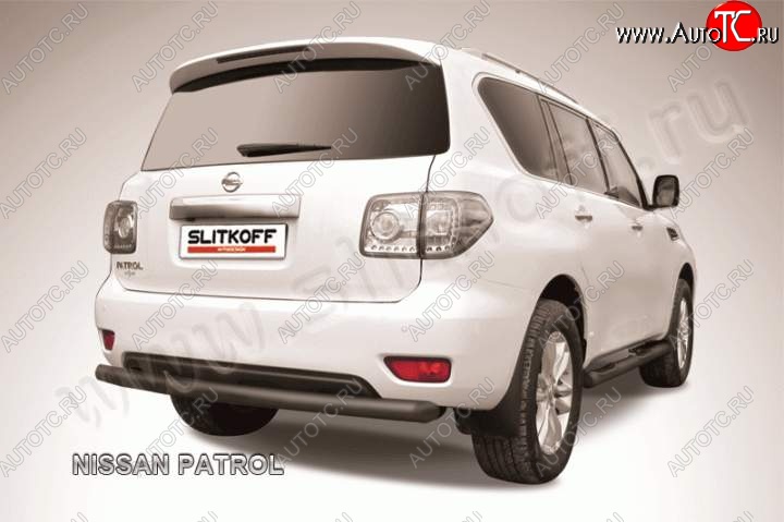 15 999 р. Защита задняя Slitkoff Nissan Patrol 6 Y62 дорестайлинг (2010-2014) (Цвет: серебристый)  с доставкой в г. Вологда