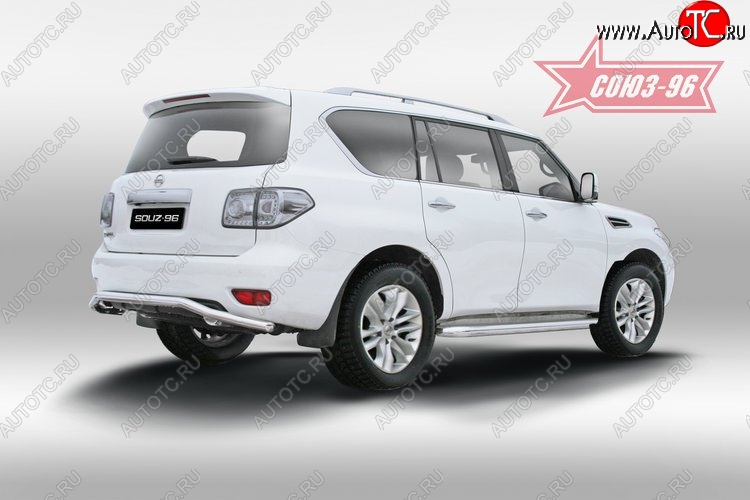 15 254 р. Защита заднего бампера Souz-96 (d60) Nissan Patrol 6 Y62 дорестайлинг (2010-2014)  с доставкой в г. Вологда