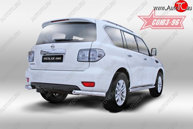14 219 р. Защита заднего бампера Souz-96 (d76) Nissan Patrol 6 Y62 дорестайлинг (2010-2014)  с доставкой в г. Вологда
