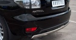 11 599 р. Защита заднего бампера из овальной трубы диаметром 75x42 мм Russtal Nissan Patrol 6 Y62 дорестайлинг (2010-2014)  с доставкой в г. Вологда. Увеличить фотографию 2
