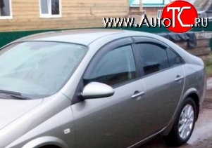 1 059 р. Комплект дефлекторов окон (ветровиков) Russtal Nissan Primera 3 седан P12 (2001-2008)  с доставкой в г. Вологда