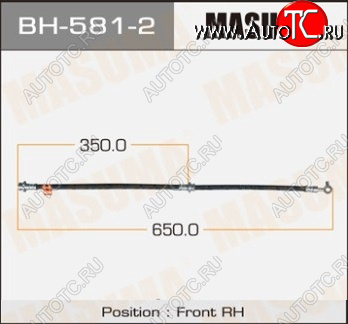 1 599 р. Правый передний тормозной шланг MASUMA Nissan Qashqai 1 J10 рестайлинг (2010-2013)  с доставкой в г. Вологда