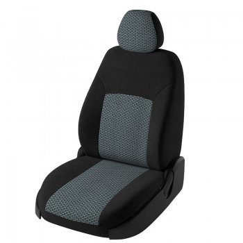 Чехлы для сидений (J10) Lord Autofashion Дублин (жаккард) Nissan Qashqai 1 J10 рестайлинг (2010-2013) (Черный, вставка Сеул серый)