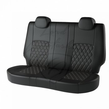 9 449 р. Чехлы для сидений Lord Autofashion Турин Ромб (экокожа) Nissan Qashqai 1 J10 рестайлинг (2010-2013) (Чёрный, вставка чёрная, строчка бежевая)  с доставкой в г. Вологда. Увеличить фотографию 2