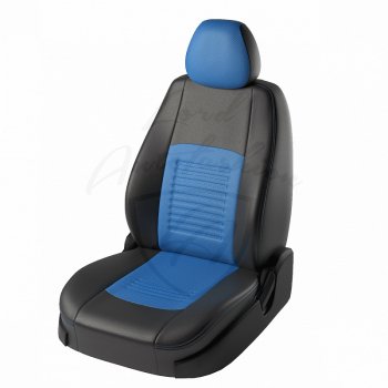 Чехлы для сидений Lord Autofashion Турин (экокожа) Nissan Qashqai 1 J10 рестайлинг (2010-2013) (Чёрный, вставка синяя)