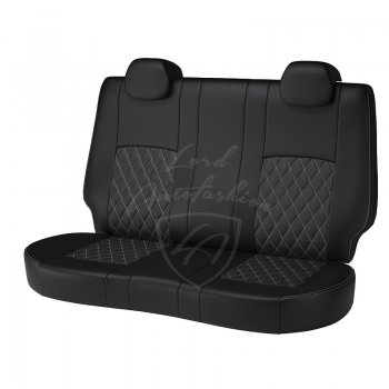 9 449 р. Чехлы для сидений Lord Autofashion Турин Ромб (экокожа) Nissan Qashqai 1 J10 рестайлинг (2010-2013) (Черный, вставка черная, строчка серая)  с доставкой в г. Вологда. Увеличить фотографию 2