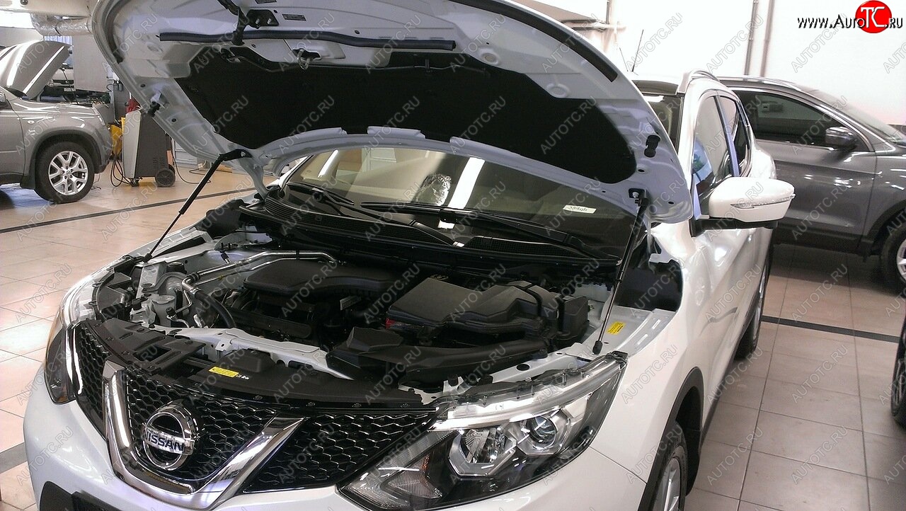 2 049 р. Упоры капота Russtal Nissan Qashqai 2 J11 дорестайлинг (2013-2019)  с доставкой в г. Вологда