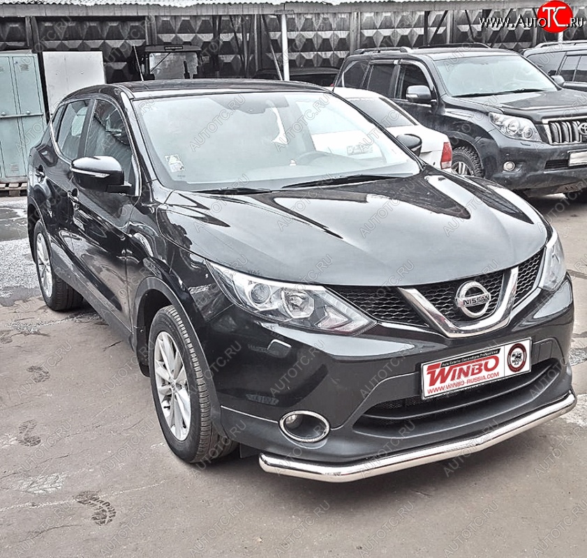 5 599 р. Защита переднего бампера WINBO (Ø63 мм, нержавейка) Nissan Qashqai 2 J11 дорестайлинг (2013-2019)  с доставкой в г. Вологда