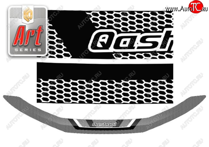 2 159 р. Дефлектор капота CA-Plastiс  Nissan Qashqai  2 (2017-2022) J11 рестайлинг (Серия Art графит)  с доставкой в г. Вологда