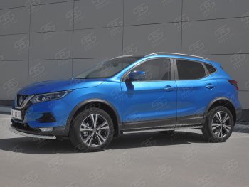 13 999 р. Защита переднего бампера (Ø42 мм, нержавейка) SLITKOFF Nissan Qashqai 2 J11 рестайлинг (2017-2022)  с доставкой в г. Вологда. Увеличить фотографию 3