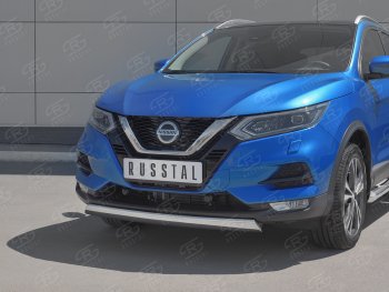 11 799 р. Защита переднего бампера (Ø75x42 мм, нержавейка) Russtal Nissan Qashqai 2 J11 рестайлинг (2017-2022)  с доставкой в г. Вологда. Увеличить фотографию 2