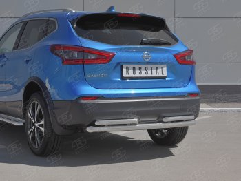 17 399 р. Защита заднего бампера (Ø63/42 мм, нержавейка) SLITKOFF Nissan Qashqai 2 J11 рестайлинг (2017-2022)  с доставкой в г. Вологда. Увеличить фотографию 2