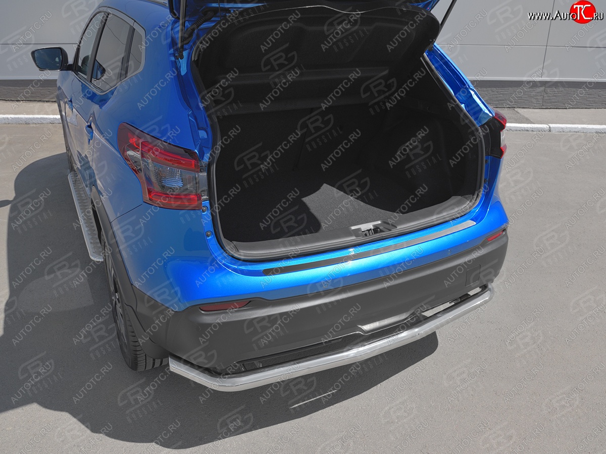 1 479 р. Защитная накладка заднего бампера Russtal Nissan Qashqai 2 J11 рестайлинг (2017-2022) (Нержавейка полированная)  с доставкой в г. Вологда