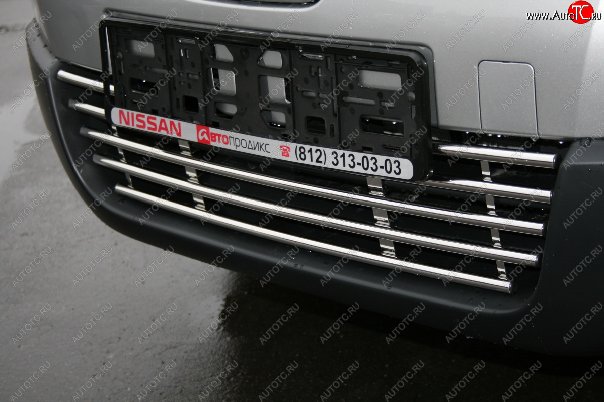 5 499 р. Декоративный элемент нижнего воздухозаборника Souz96 хром (d16) Nissan Qashqai +2 1 J10 рестайлинг (2010-2014)  с доставкой в г. Вологда