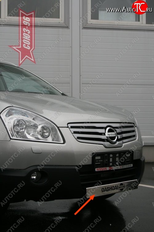 4 409 р. Декоративная накладка на передний бампер Nissan Qashqai +2 1 J10 дорестайлинг (2008-2010)  с доставкой в г. Вологда