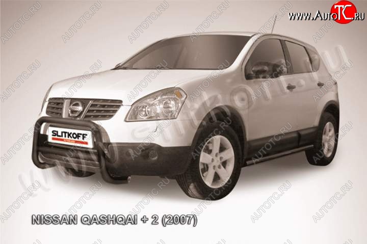 16 899 р. Кенгурятник d57 низкий Nissan Qashqai +2 1 J10 дорестайлинг (2008-2010) (Цвет: серебристый)  с доставкой в г. Вологда