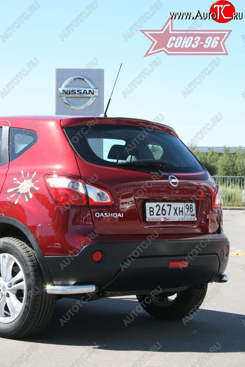 9 179 р. Защита заднего бампера из боковых уголков Souz-96 (d60) Nissan Qashqai +2 1 J10 дорестайлинг (2008-2010)  с доставкой в г. Вологда
