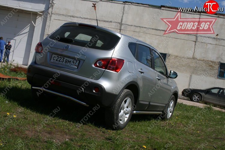 7 739 р. Защита заднего бампера Souz-96 (d42) Nissan Qashqai +2 1 J10 дорестайлинг (2008-2010)  с доставкой в г. Вологда