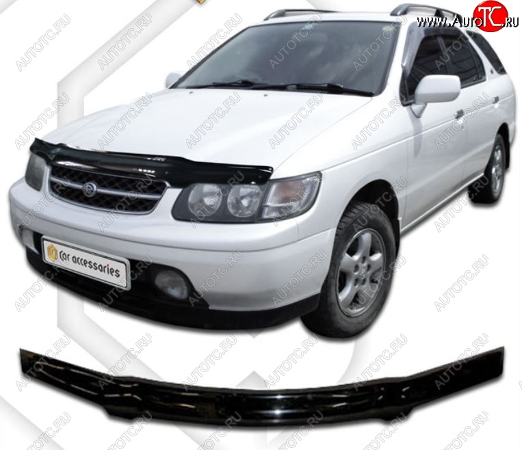1 999 р. Дефлектор капота CA-Plastic  Nissan Rnessa (1997-2001) (Classic черный, Без надписи)  с доставкой в г. Вологда