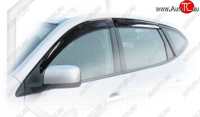 2 159 р. Комплект дефлекторов окон (ветровиков) 4 шт. CA Plastic (полупрозрачные)  Nissan Rogue  T32 (2007-2020) дорестайлинг, рестайлинг (Classic полупрозрачный, Без хром.молдинга)  с доставкой в г. Вологда