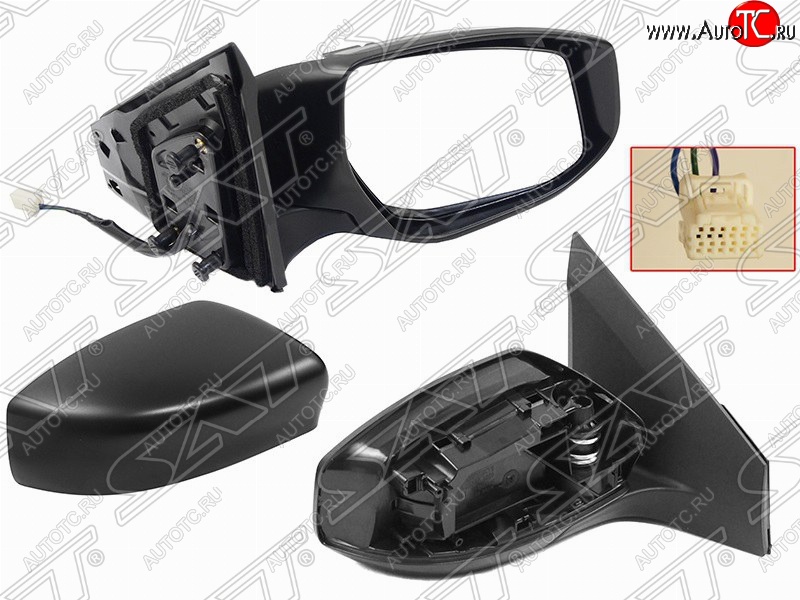2 659 р. Правое боковое зеркало заднего вида SAT (3 контакта) Nissan Sentra 7 B17 (2014-2017) (Неокрашенное)  с доставкой в г. Вологда