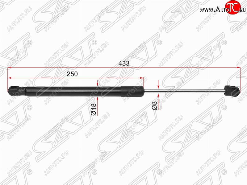 1 189 р. Газовый упор капота SAT Nissan Teana 3 L33 дорестайлинг (2014-2020)  с доставкой в г. Вологда