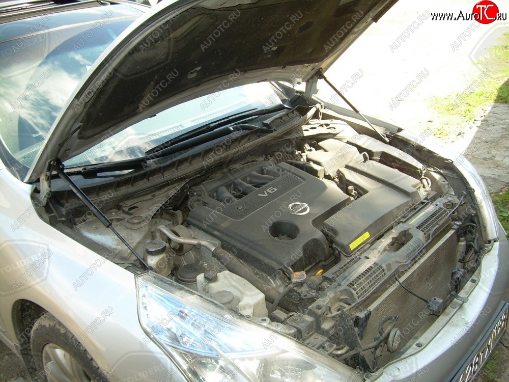 2 199 р. Упоры капота Russtal Nissan Teana 2 J32 дорестайлинг (2008-2011)  с доставкой в г. Вологда