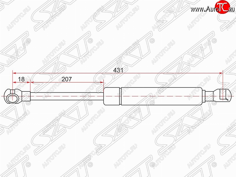 839 р. Газовый упор капота SAT Nissan Teana 1 J31 дорестайлинг (2003-2005)  с доставкой в г. Вологда