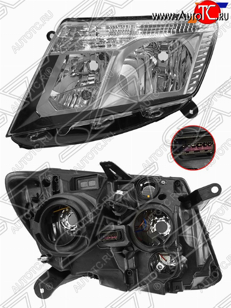 7 199 р. Левая передняя фара SAT (светлый хром)  Nissan Terrano  D10 (2016-2022) рестайлинг  с доставкой в г. Вологда