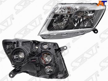 Левая передняя фара SAT (темный хром) Nissan Terrano  D10 (2016-2022) рестайлинг