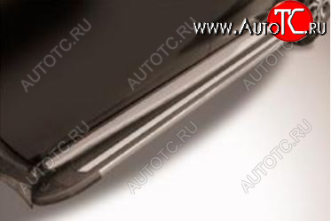 11 299 р. Алюминиевые порожки для ног Slitkoff ❞Luxe Black❝ Nissan Terrano D10 рестайлинг (2016-2022)  с доставкой в г. Вологда