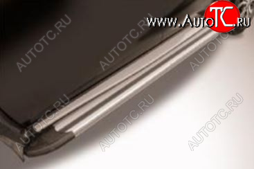 10 699 р. Алюминиевые порожки для ног Slitkoff ❞Luxe Silver❝ Nissan Terrano D10 дорестайлинг (2013-2016)  с доставкой в г. Вологда