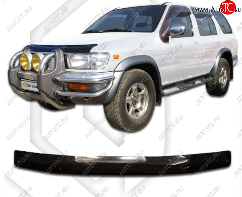 1 899 р. Дефлектор капота CA-Plastic  Nissan Terrano2  R50 (1995-1999) дорестайлинг (Classic черный, Без надписи)  с доставкой в г. Вологда
