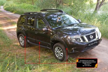 14 749 р. Расширители арок с молдингами дверей RA (комплект) Nissan Terrano D10 дорестайлинг (2013-2016) (Поверхность шагрень)  с доставкой в г. Вологда. Увеличить фотографию 2