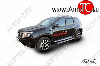 23 399 р. Порожки для ног Arbori Luxe Black Nissan Terrano D10 рестайлинг (2016-2022)  с доставкой в г. Вологда