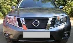 1 469 р. Нижняя сетка на бампер Russtal (черная) Nissan Terrano D10 рестайлинг (2016-2022)  с доставкой в г. Вологда. Увеличить фотографию 4