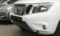 1 539 р. Нижняя сетка на бампер Russtal (хром) Nissan Terrano D10 рестайлинг (2016-2022)  с доставкой в г. Вологда. Увеличить фотографию 2