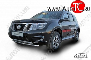 8 729 р. Защита переднего бампера Arbori (нержавейка, 1 труба d42 mm). Nissan Terrano D10 рестайлинг (2016-2022)  с доставкой в г. Вологда