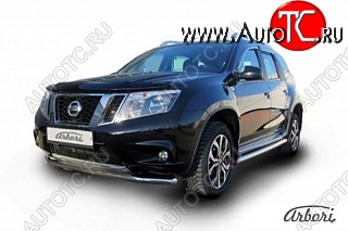 9 629 р. Защита переднего бампера Arbori (нержавейка, 1 труба d57 mm). Nissan Terrano D10 рестайлинг (2016-2022)  с доставкой в г. Вологда