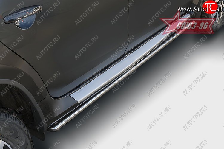 13 094 р. Защита порогов из овальной трубы Souz-96 (d75х42) Nissan Terrano D10 рестайлинг (2016-2022)  с доставкой в г. Вологда