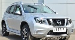 24 649 р. Широкая защита порогов SLITKOFF Nissan Terrano D10 рестайлинг (2016-2022)  с доставкой в г. Вологда. Увеличить фотографию 4