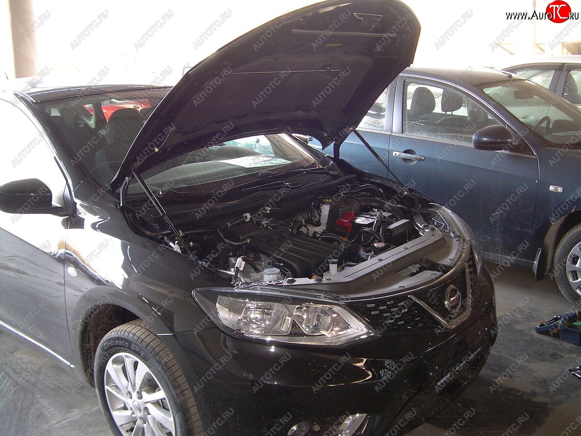 2 049 р. Упоры капота Russtal Nissan Tiida 2 хэтчбек C13 дорестайлинг (2015-2016)  с доставкой в г. Вологда